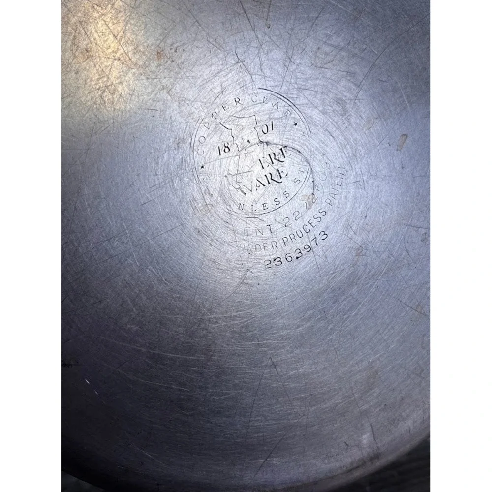 COPPER CLAD STAINLESS STEEL POT WITH LID 3‎ QUART CAPACITY 7 INCH DIAMETER